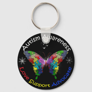 Autism Awareness Butterfly Key Ring
