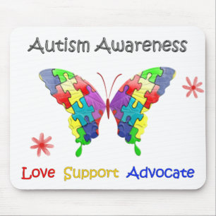 Autism Awareness Butterfly Mouse Pad