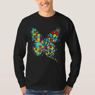 Autism Awareness Butterfly Puzzle Piece Autism Sup T-Shirt
