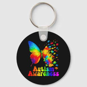 Autism Awareness Butterfly Puzzle Support Autistic Key Ring