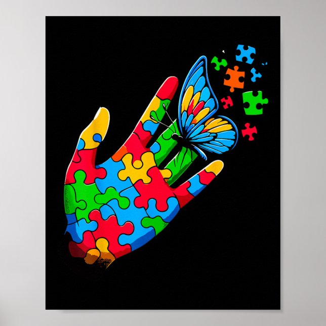 Autism Awareness Butterfly Teacher  Poster (Front)