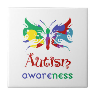 Autism Awareness Butterfly Tile