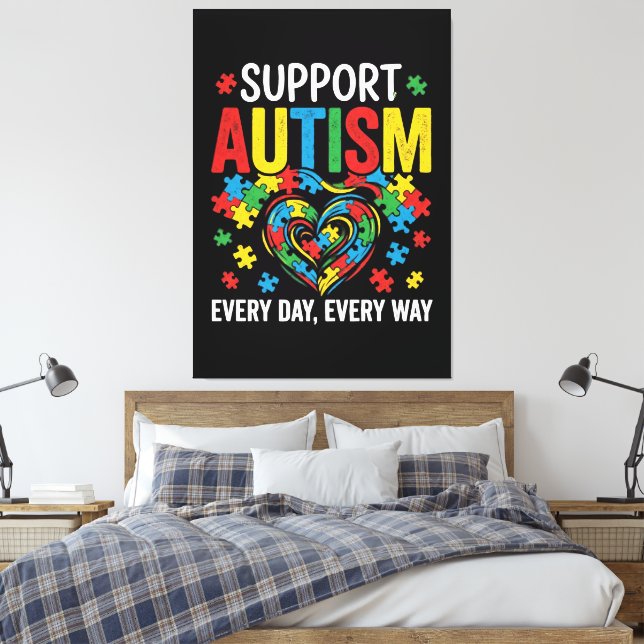Autism awareness canvas print (Insitu(Bedroom))