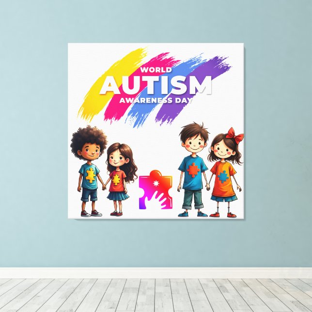 Autism Awareness  Canvas Print (Insitu(Wood Floor))