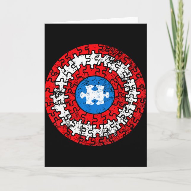 Autism Awareness Captain Shirt Support Autistic Su Card (Front)