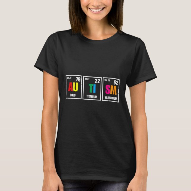 Autism Awareness Chemical Element Fitted T-Shirt (Front)