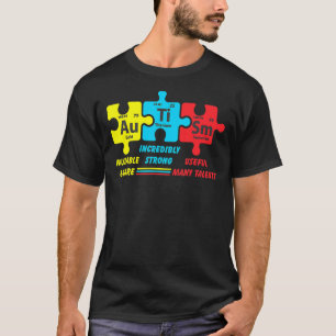 Autism Awareness Chemical Element Puzzle Piece T-Shirt