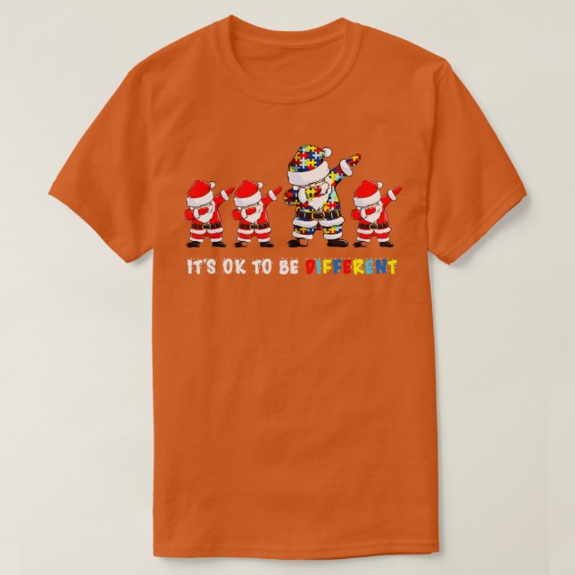 Autism Awareness Christmas Its Ok o Be Different S T-Shirt (Design Front)