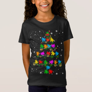 Autism Awareness Christmas Tree Pajama Matching Co T-Shirt