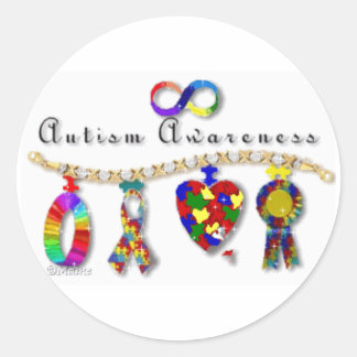 Autism Awareness Classic Round Sticker