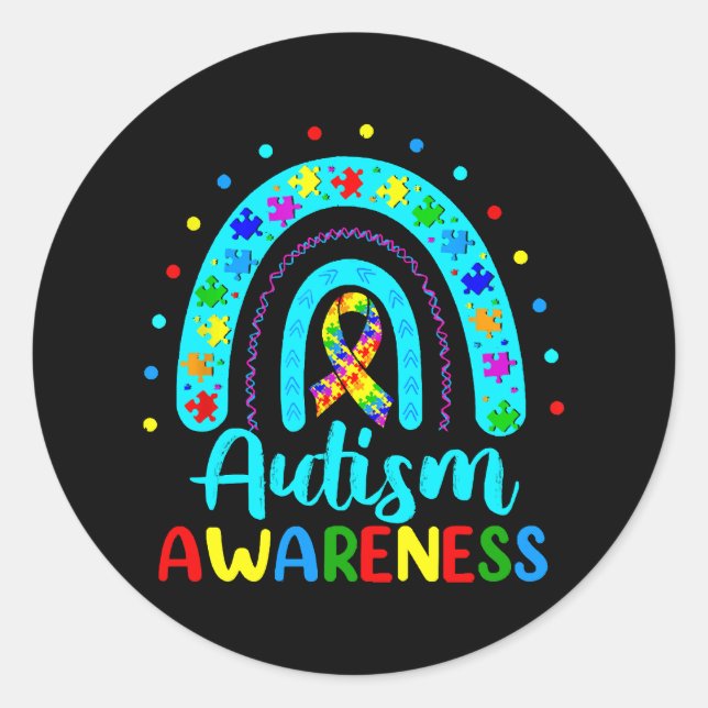 Autism Awareness Classic Round Sticker (Front)