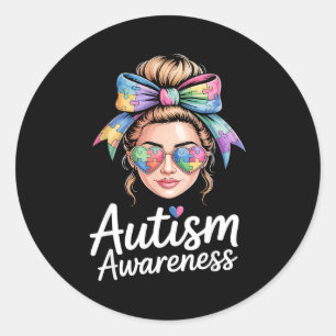Autism awareness classic round sticker