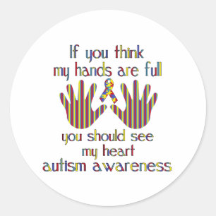 autism awareness classic round sticker