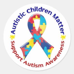Autism Awareness Classic Round Sticker