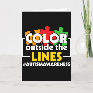 Autism Awareness Color Outside The Lines Support A Card