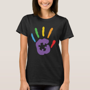 Autism Awareness Colorful Hand Support Autism T-Shirt