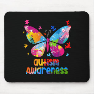 Autism Awareness Colourful Butterfly Puzzle Mouse Pad