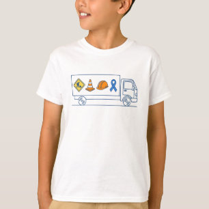 Autism Awareness Construction Truck Support Ribbon T-Shirt