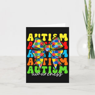 Autism Awareness Coquette Bow Men Women Kids Boys Card