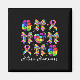 Autism Awareness Coquette Bow Puzzle Bow Ribbon Me Magnet