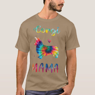 Autism Awareness Corgi Mama Tie Dye Gifts Dog Mom T-Shirt
