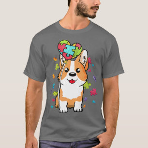 Autism Awareness Corgi Puppy Dog Puzzles Heart Bal T-Shirt