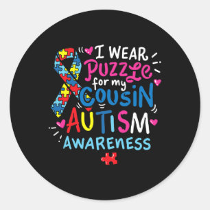 Autism Awareness Cousin Gift Tee  Classic Round Sticker