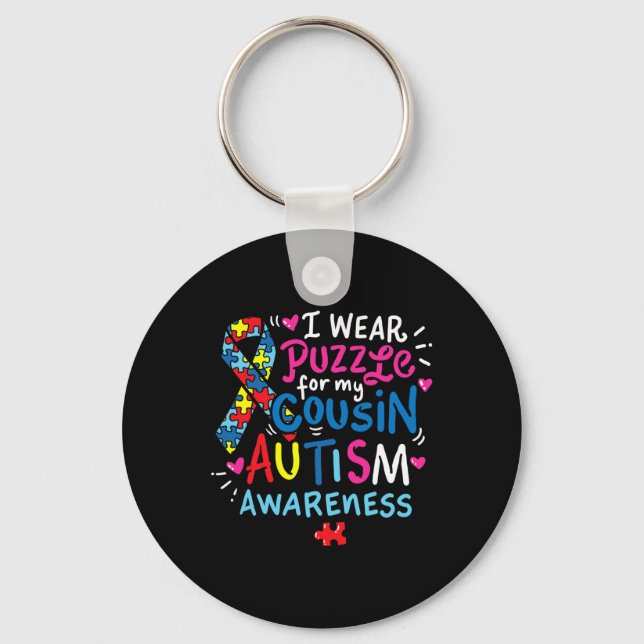 Autism Awareness Cousin Gift Tee  Key Ring (Front)