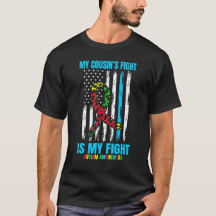 Autism Awareness Cousin Men Women Kids Puzzle Amer T-Shirt