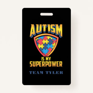 Autism Awareness Custom Team Support Event ID Badge
