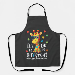 Autism Awareness Cute Giraffe Animal Its Ok To Be Apron