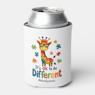Autism Awareness Cute Giraffe Animal Its Ok To Be  Can Cooler