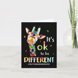 Autism Awareness Cute Giraffe Animal It's Ok To Be Card