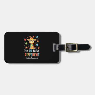 Autism Awareness Cute Giraffe Animal Its Ok To Be  Luggage Tag