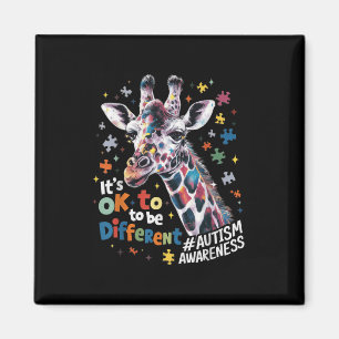 Autism Awareness Cute Giraffe Animal Its Ok To Be Magnet
