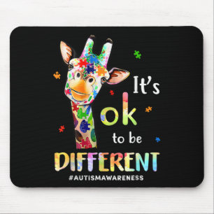 Autism Awareness Cute Giraffe Animal Its Ok To Be  Mouse Pad