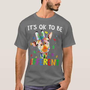 Autism Awareness Cute Giraffe Animal It's Ok To Be T-Shirt