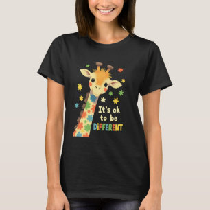 Autism Awareness Cute Giraffe ITS OKAY TO BE DIFFE T-Shirt