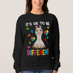 Autism Awareness Cute Llama It s Ok To Be Differe Sweatshirt