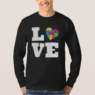 Autism Awareness Cute Love Puzzle Autistic Son Dau T-Shirt