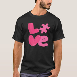 Autism Awareness Cute Love Puzzle Autistic Son Dau T-Shirt
