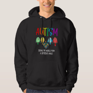 Autism Awareness Cute Owl Color Puzzles Autism Rib Hoodie