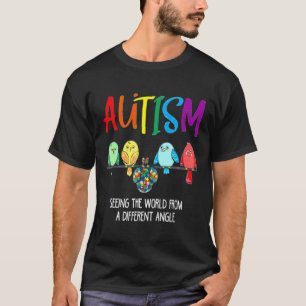 Autism Awareness Cute Owl Color Puzzles Autism Rib T-Shirt