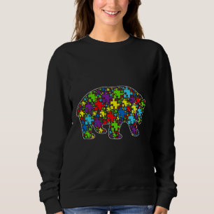 Autism Awareness Cute Panda Bear Puzzle Piece Anim Sweatshirt