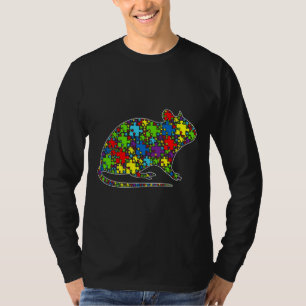 Autism Awareness Cute Rat Puzzle Piece Animals Sup T-Shirt