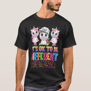 Autism Awareness Cute Unicorn It's Ok To Be Differ T-Shirt