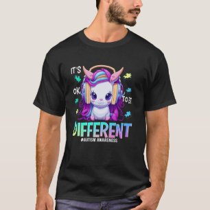 Autism Awareness Cute Unicorn Its Ok To Be Differe T-Shirt