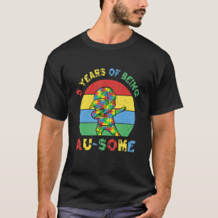 Autism Awareness Dabbing Awesome 5 Year Old 5th Bi T-Shirt
