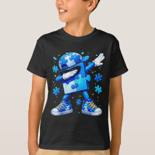 Autism awareness dabbing puzzle T-Shirt