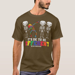 Autism Awareness Dabbing Skeleton It's Not a Disab T-Shirt
